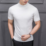 MRMT Brand New Autumn Men's Sweater Pure Color Semi-high Collar Knitting for Male Half-sleeved Sweaters Tops jinquedai