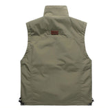Mens Vests Quick Dry Breathable Multi Pocket Mesh Vest Sleeveless Jackets Man Outwear Fishing Waistcoats Brand Clothing jinquedai