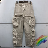 Jinquedai Travis Scott Cactus Jack Whoisjacov Pocket Cargo Pants Men Women Joggers Drawstring Sweatpants Trousers jinquedai