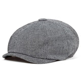 Jinquedai  New Retro Newsboy Caps Men Octagonal Hats British Painters Hats Autumn Winter Berets Herringbone Flat Caps Hip Hop Berets gorras jinquedai