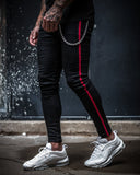 Men's Skinny ripped jeans men Pants Pencil Biker Side Striped Jeans Destroyed Hole Hip Hop Slim Fit Man Stretchy Jean Print jinquedai