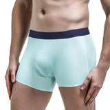 Jinquedai Men Sexy Ice Silk Seamless Boxer Pouch Sleepwear Breathable Underwear Pants Shorts Comfortable Bulge Panties Underpant jinquedai