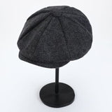 Jinquedai  New Retro Newsboy Caps Men Octagonal Hats British Painters Hats Autumn Winter Berets Herringbone Flat Caps Hip Hop Berets gorras jinquedai