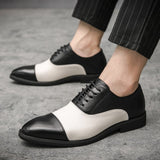 Jinquedai British Stylist Trend Men's  Color Patchwork Shoes Male Moccasins Wedding Prom Homecoming Office Footwear Zapatos Hombre jinquedai