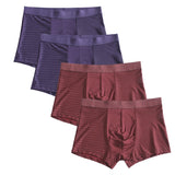 Jinquedai 8XL Plus Banboo Fiber Men Underwear Male boxer  Solid Panties Shorts Men's  Underpants Breathable Intimate Man boxers 4pcs jinquedai