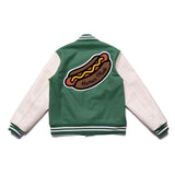 Green Patchwork Human Made Girls Don¡¯t Cry Varsity Baseball Jacket Men Women Tiger Pattern Leather Sleeve Coat jinquedai