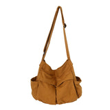 Jinquedai School Messenger Bags For Women Shoulder Ladies Designer Handbag Solid Large Capacity Casual Canvas Shoulder Female Bags jinquedai