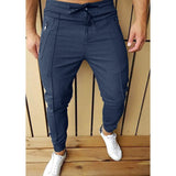 Jinquedai Solid Color Slim Fit Drawstring Men's Pants Spring Autumn High Quality Casual Trousers Streetwear men Fashion Clothing 5 Colors jinquedai