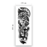 Jinquedai Large Arm Sleeve Tattoo Clock Rose Cross Jesus Waterproof Temporary Tatto Sticker Poker Lion Body Art Full Fake Tatoo Women Men jinquedai