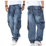 Jinquedai  Jeans Men Men's Baggy Jeans Multi Pockets Skateboard Cargo Jeans For Men Tactical Denim Joggers jeans  Plus Size 30-46 jinquedai