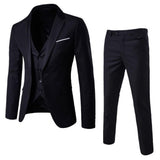 2 Piece Men's Wedding Suit Fashion Men's Slim Solid Color Comfortable Business Office Suit Sets Men Blazer+ Pants jinquedai