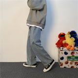 Men Wide Leg Jeans Solid Pleated Mopping Cool Harajuku Baggy Casual Trendy Vintage Retro Japan Style Streetwear Draped Teens New jinquedai