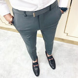 Suit Pants Spring Men's Suit Pants Fashion Casual Slim Business Suit Pants Men's Wedding Party Work Pants Classic Large 36 jinquedai