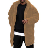 Winter Jacket Solid Color Plush Thicken Warm Men Coat for Daily Wear jinquedai