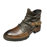 Autumn Winter Men Boots Square Heel High Top Retro Men's Shoes Round Head Knight Boots jinquedai