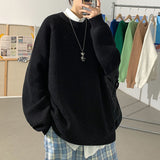 Solid Color Hole Thickened Men's Winter Sweater Warm Oversize Pullover Korean Clothes Fashion Harajuku Men's Clothing
