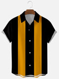 Jinquedai  Men Clothing New Summer Yellow Stripes 3D Digital Printing Trend Loose Short-sleeved Shirt Men's Top Camisas Para Hombre jinquedai