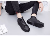 New Style Black High-Top Side Zipper Men's Shoes Fashion Microfiber Leather Sports Casual Shoes Classic  White Shoes  PU jinquedai