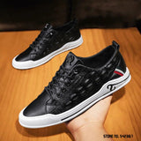 Jinquedai Spring New Fashion Men¡®s Luxury Crocodile Pattern Leather Lace On Casual Shoes Flats Sport Walking Sneakers Zapatos Hombre jinquedai