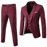 2 Piece Men's Wedding Suit Fashion Men's Slim Solid Color Comfortable Business Office Suit Sets Men Blazer+ Pants jinquedai