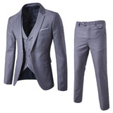 2 Piece Men's Wedding Suit Fashion Men's Slim Solid Color Comfortable Business Office Suit Sets Men Blazer+ Pants
