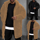 Winter Jacket Solid Color Plush Thicken Warm Men Coat for Daily Wear jinquedai