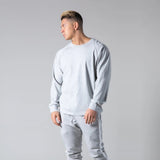 Men's clothing cotton streetwear casual men's long-sleeved T-shirt jogger gyms round neck fitness fashion sportswear jinquedai
