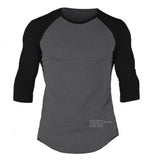 Men Gym Fitness T-shirt Cotton Shawl sleeve shirts Bodybuilding Slim Fit Workout Patchwork Casual Skinny Tee Tops Male Clothing jinquedai