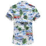 Men Fashion  New Red Car Printed Mens Hawaiian Shirt Streetwear Holiday Casual Short Sleeved Floral Camisa Plus Size M-7XL jinquedai