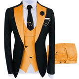New Costume Homme Popular Clothing Luxury Party Stage Men's Suit Groomsmen Regular Fit Tuxedo 3 Peice Set Jacket+Trousers+Vest jinquedai