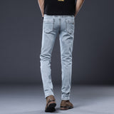 Jinquedai  Skinny Denim Jeans Men Slim Fit Stretch Mens Jeans Pant Gray Blue New jinquedai