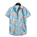Pink Floral Hawaiian Shirt Men Chemise Homme Summer New Short Sleeve Beach Aloha Shirts Men Casual Button Up Shirt Male XXL jinquedai