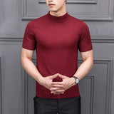 MRMT Brand New Autumn Men's Sweater Pure Color Semi-high Collar Knitting for Male Half-sleeved Sweaters Tops jinquedai