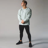 Men's clothing cotton streetwear casual men's long-sleeved T-shirt jogger gyms round neck fitness fashion sportswear jinquedai