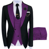 New Costume Homme Popular Clothing Luxury Party Stage Men's Suit Groomsmen Regular Fit Tuxedo 3 Peice Set Jacket+Trousers+Vest jinquedai