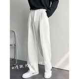 Wide Pants Men Harajuku Solid Color Black White Casual Pants Korean Fashion Streetwear Straight Trousers Techwear Clothes jinquedai