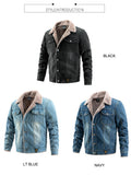 Men's Denim Jackets Winter Thick Jean Jacket Men Casual Overcoats Outdoor Windproof Jacket Fleece Warm Trench Coats Men jinquedai