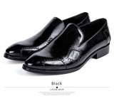 Jinquedai  Men leather shoes business dress suit shoes men brand Bullock genuine leather black slipon  wedding mens shoes jinquedai