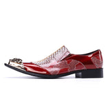 Luxury Handmade Men's Shoes Pointed Toe Leather Dress Shoes Men Slip on Gold Oxfords for Men Partry/Wedding, EU38-46 jinquedai