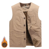 Jinquedai  Men Vests Casual Wintter Fleece Warm Waistcoats Mens Thermal Vests Sleeveless Jackets Windbreaker Vests Clothing 8XL
