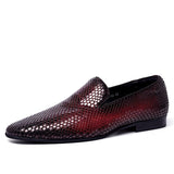 Men Summer Genuine Snake Pattern Leather Shoes Hair Stylist Italian Open Edge Slip On British Carved Business Casual Loafers jinquedai