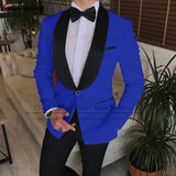 Latest Luxury Royal Blue Wedding Men Suit 2Pcs Slim fit Groomsman Groom Jacket Brand Formal Shawl Lapel Blazer with Pants Set jinquedai