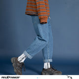 Jinquedai Men Streetwear Blue Jeans Women Black Jeans Korean Fashions Harem Pants Male Denim Pants OverSize jinquedai