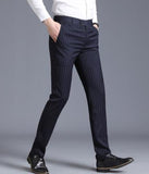 Jinquedai  British Style Autumn New Solid Business Casual Suit Pants Men Clothing Simple All Match Formal Wear Office Trousers Straight jinquedai