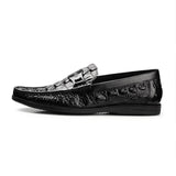 Men Leather Autumn Alligator Texture Slip-On Casual Shoes Male Sneakers loafer Mens Coffee Men's Loafers Driving Shoes jinquedai