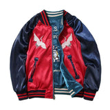 Sukajan Satin Bomber Baseball Jacket Men Yokosuka Embroidery Double Sided Coat Varsity Male Brand Streetwear Spring jinquedai