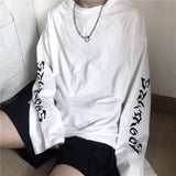 Cool Harajuku Ins Tshirt Hip Hop T-shirts Men Women Casual Korean T Shirt Long Sleeve Loose Tshirt Streetwear Autumn Tops Male jinquedai
