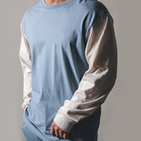 Men's clothing cotton streetwear casual men's long-sleeved T-shirt jogger gyms round neck fitness fashion sportswear jinquedai