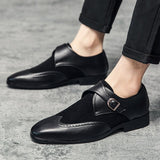 Jinquedai  Newest Trend Luxury Designer Men Pointed Monk Strap Dress Oxford Shoes Moccasins Prom Wedding Groom Formal Zapatos Hombre jinquedai