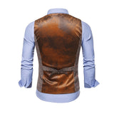 High Quality Mens Plaid Suits Vests Fashion Woolen Patchwork Double Breasted Steampunk Jackets Wedding Slim Fit Chaleco Hombre jinquedai